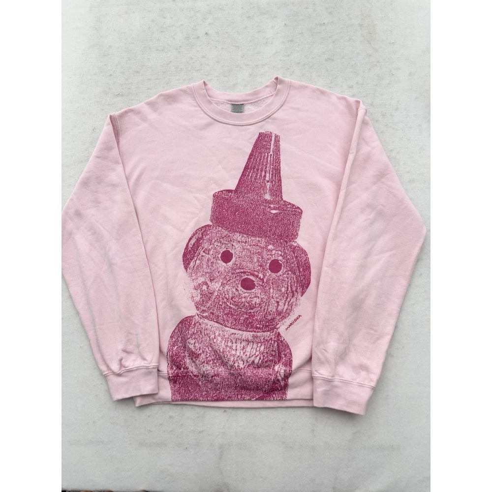 Vintage Marushka Pink Honey Bear Jar Graphic Sweatshirt Size M Y2K RARE